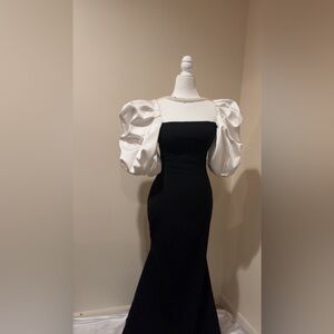 Custom Made Princess Diana Inspired Black Dress